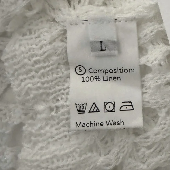 Hollow Out Crochet Lace Up Knitted Beach Summer Cover-Up Dress, Size L, NWOT - Picture 9 of 10